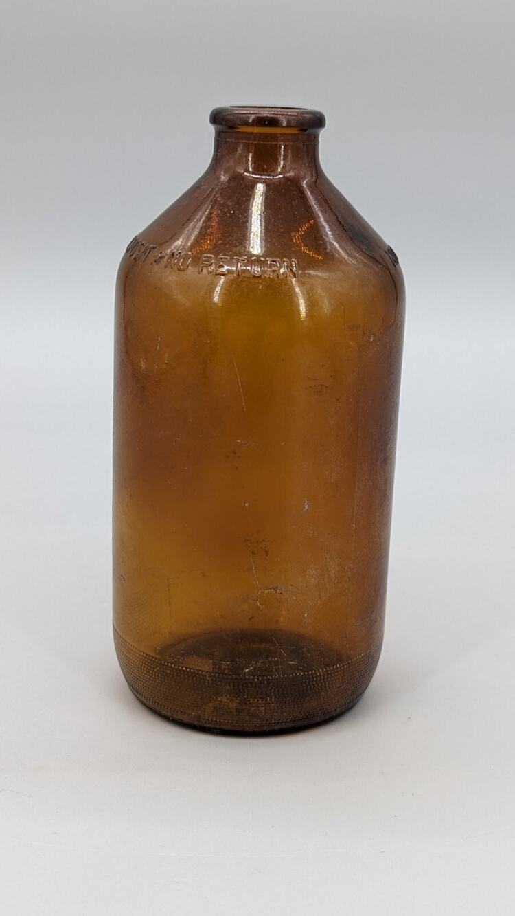 Duraglas Vintage Brown Stubby Beer Bottle Glass 6" No Label 1970s